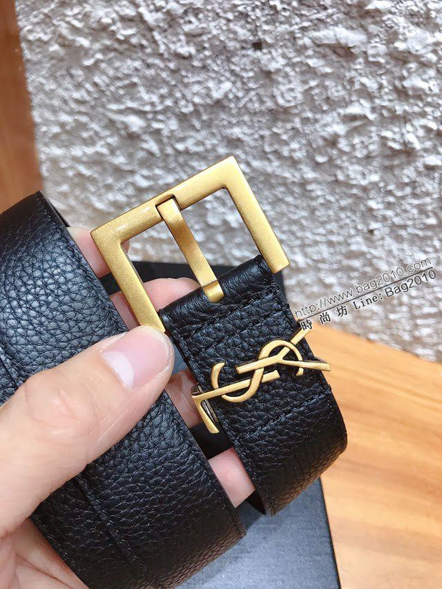 Saint Laurent女士皮帶 聖羅蘭2020新款YSL古金原版開模金扣腰帶  jjp1251